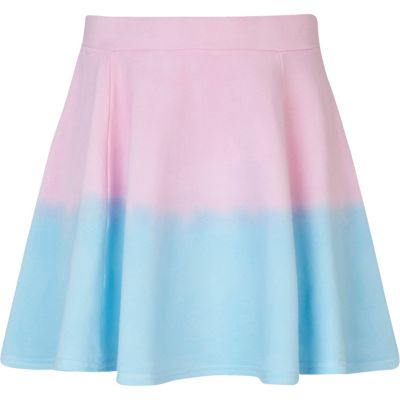 Girls pink dip dye skater skirt