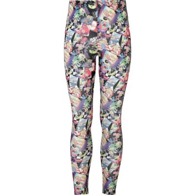 Girls black Barbie print leggings