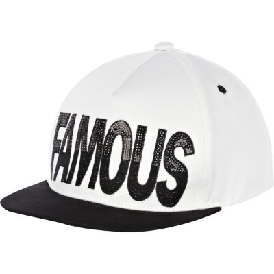 Girls black and white famous cap