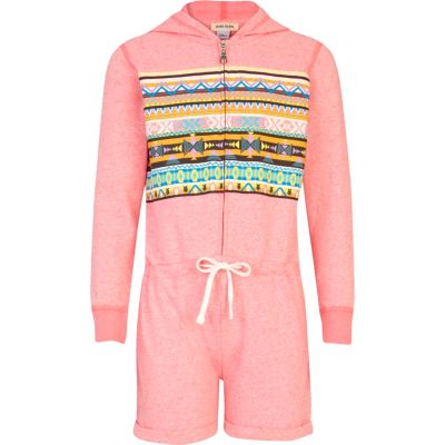 Girls pink aztec onesie