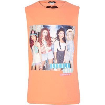 Girls orange Little Mix tank top