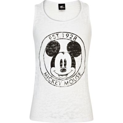 Girls white Mickey Mouse burnout tank top