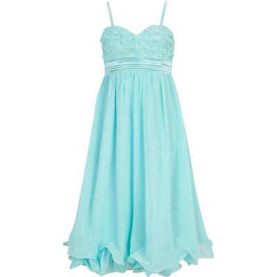 Girls blue chiffon Little MisDress dress