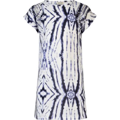Girls blue tie dye tunic dress