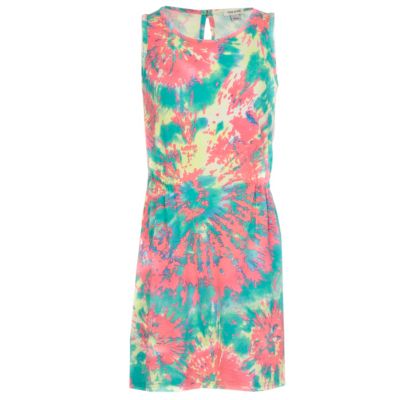 Girls pink tie dye relaxed skater dress