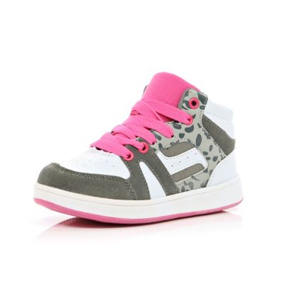 Girls grey and pink high tops