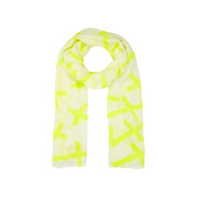 Girls yellow cross print scarf