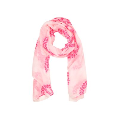 Girls white skull peace print scarf