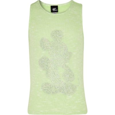 Girls green Mickey Mouse studded vest
