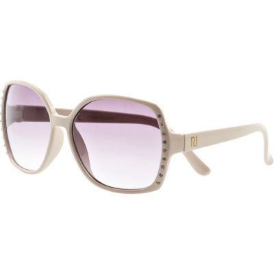 Girls cream diamante large sunglasses