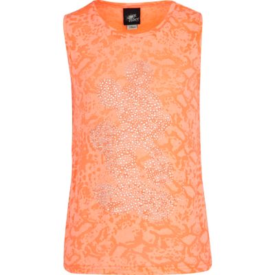 Girls coral studded Mickey Mouse tank top