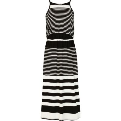 Girls black and white stripe maxi dress