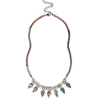 Girls purple diamante spike necklace