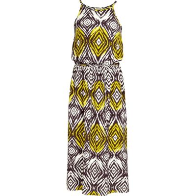 Girls cream aztec print maxi dress