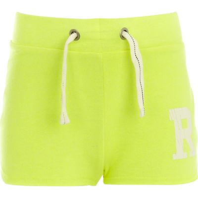 Girls fluro yellow R shorts