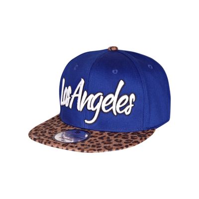 Girls blue leopard Los Angeles trucker hat