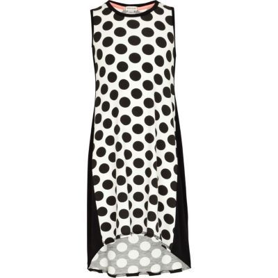 Girls black polka dot vest dress