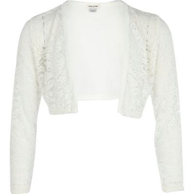 Girls cream lace bolero