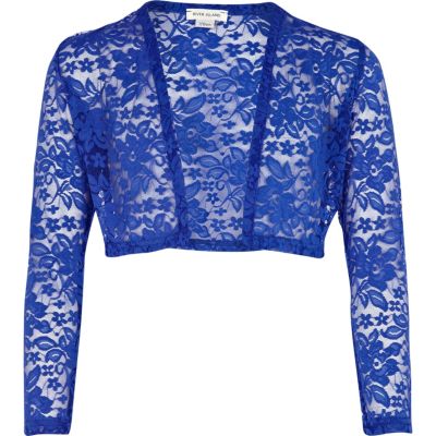 Girls blue lace bolero