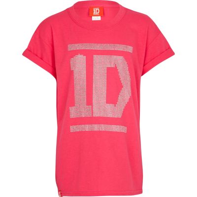 Girls pink One Direction oversized t-shirt