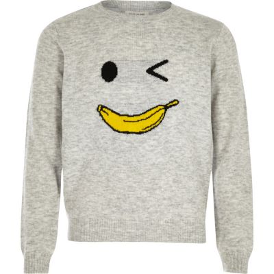 Girls grey knit banana man jumper cardigans / jumpers girls