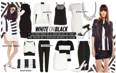 white on black