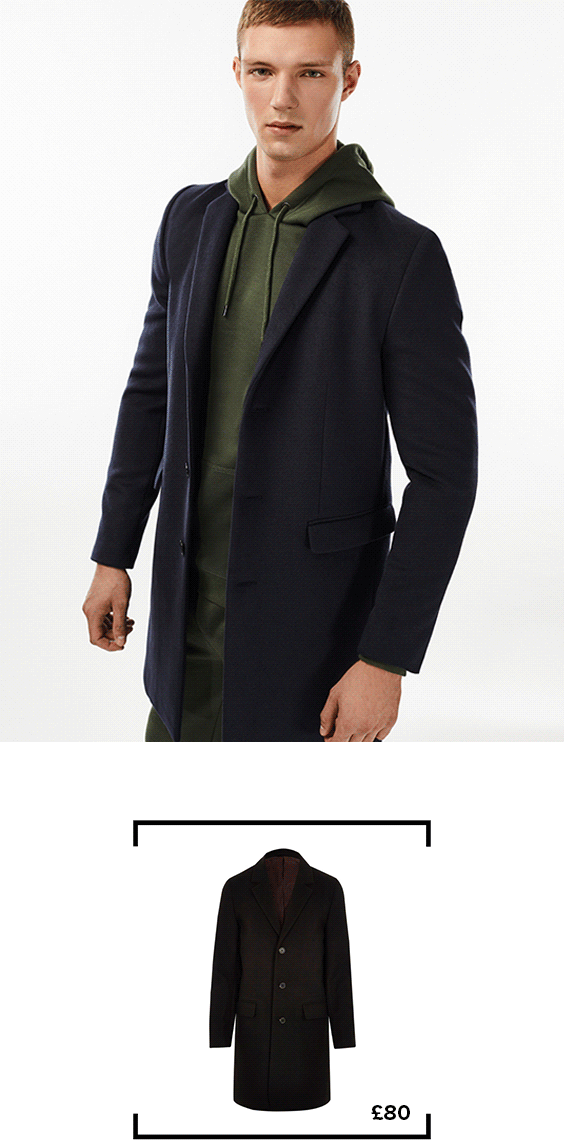 Black smart overcoat