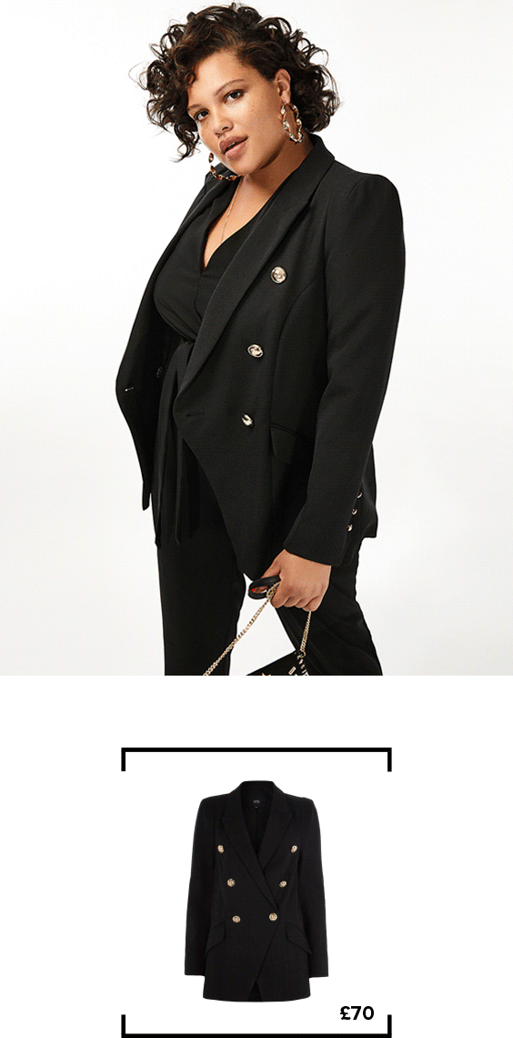 Black double breasted tux jacket