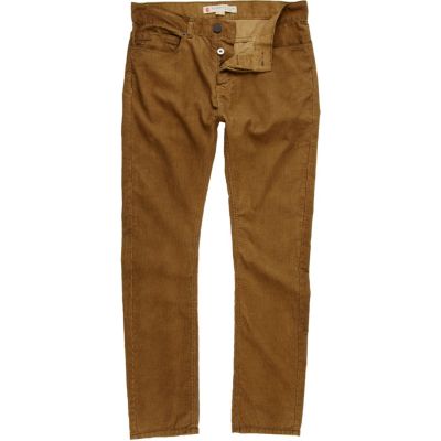 Tobacco brown corduroy trousers - Trousers - Sale - men