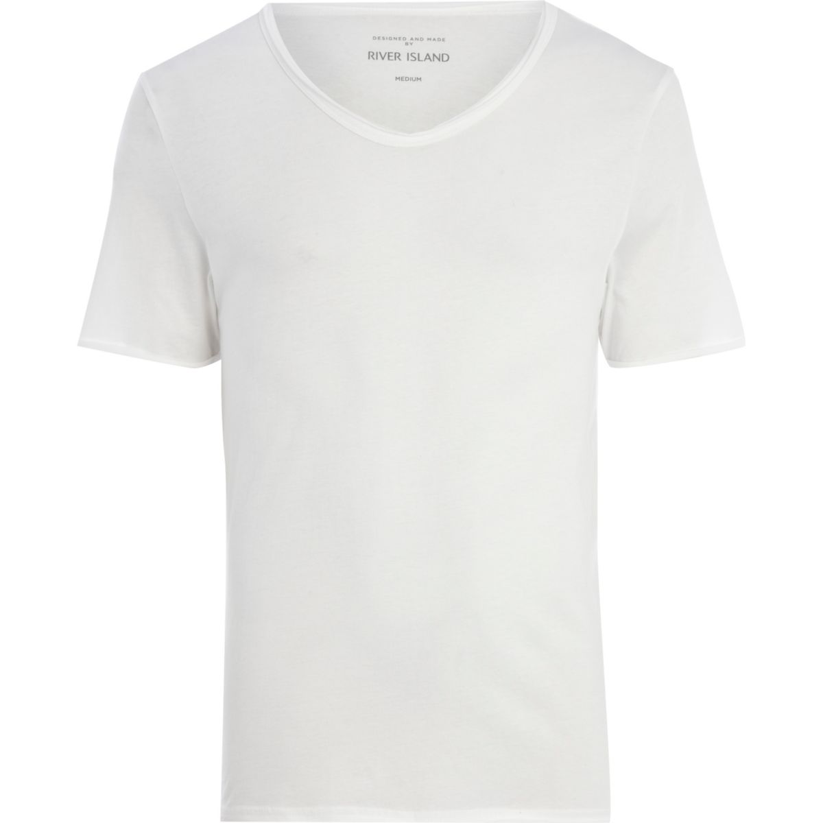 White low scoop neck t-shirt - T-Shirts & Vests - Sale - men