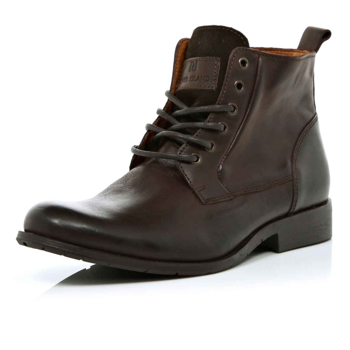 brown boots with lace up back