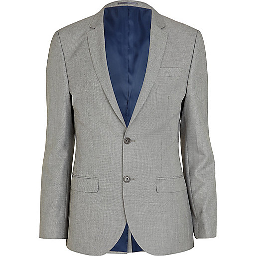 Grey slim suit jacket - suits - sale - men