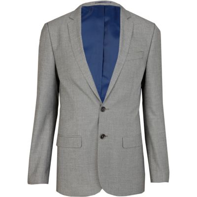 Light grey skinny suit jacket - Suits - Sale - men