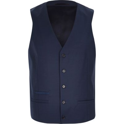 Blue wool-blend smart waistcoat - Suits - Sale - men