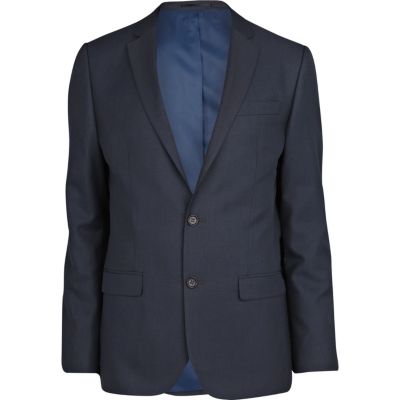 Dark blue slim suit jacket - slim fit - suits - men