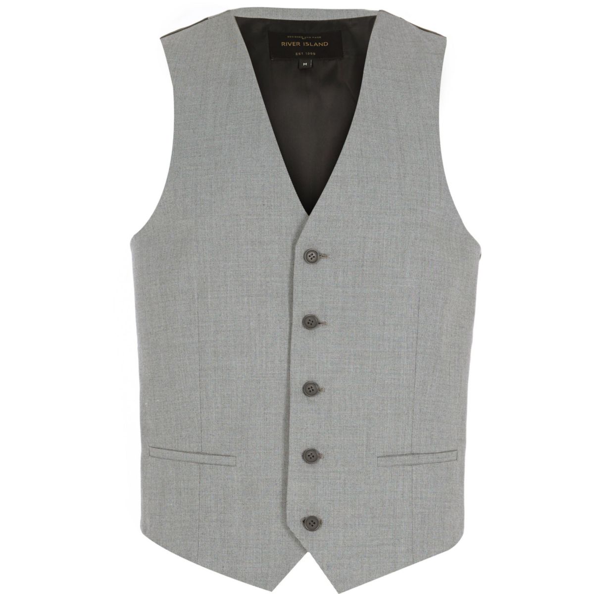Light grey single breasted vest Suits Sale men