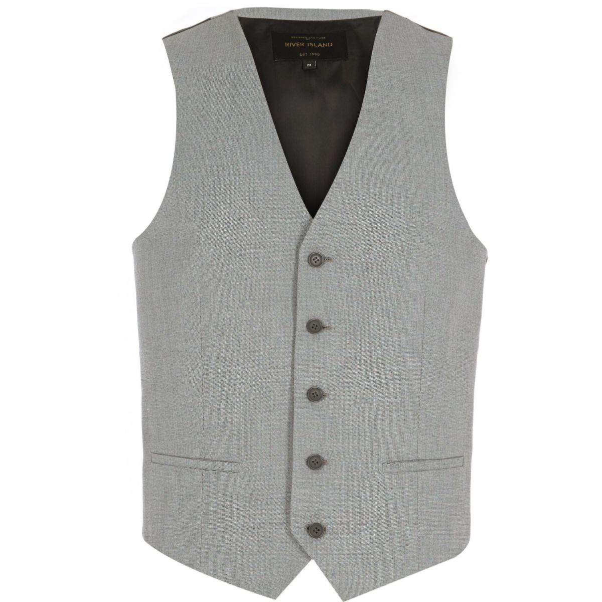 light grey vest and pants