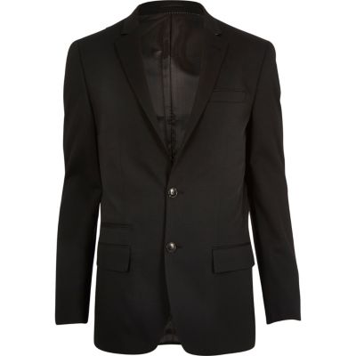 Black micro texture wool slim suit waistcoat - Suits - Sale - men