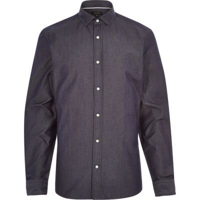 navy long sleeve shirt men's