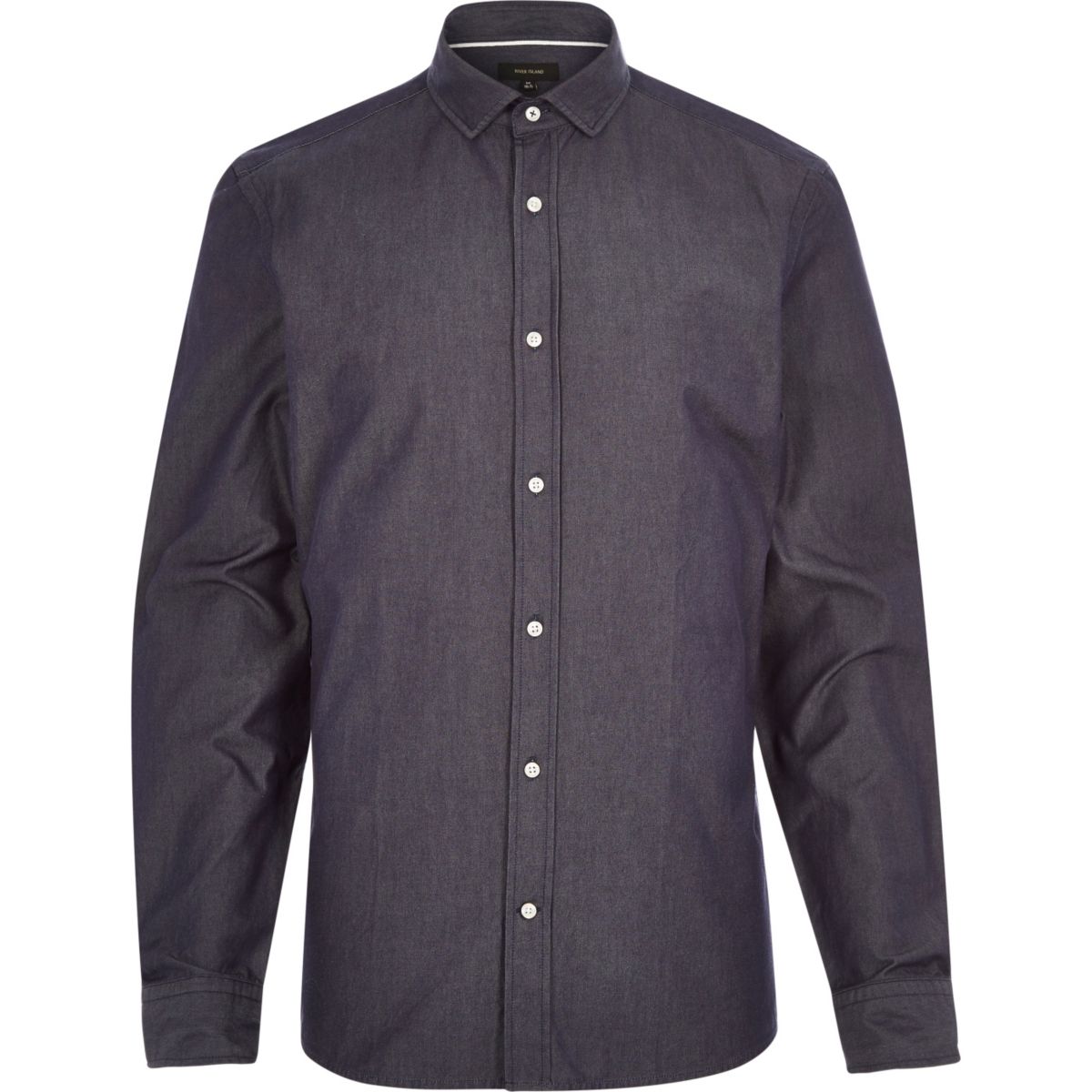 Navy dark denim long sleeve shirt - Shirts - Sale - men
