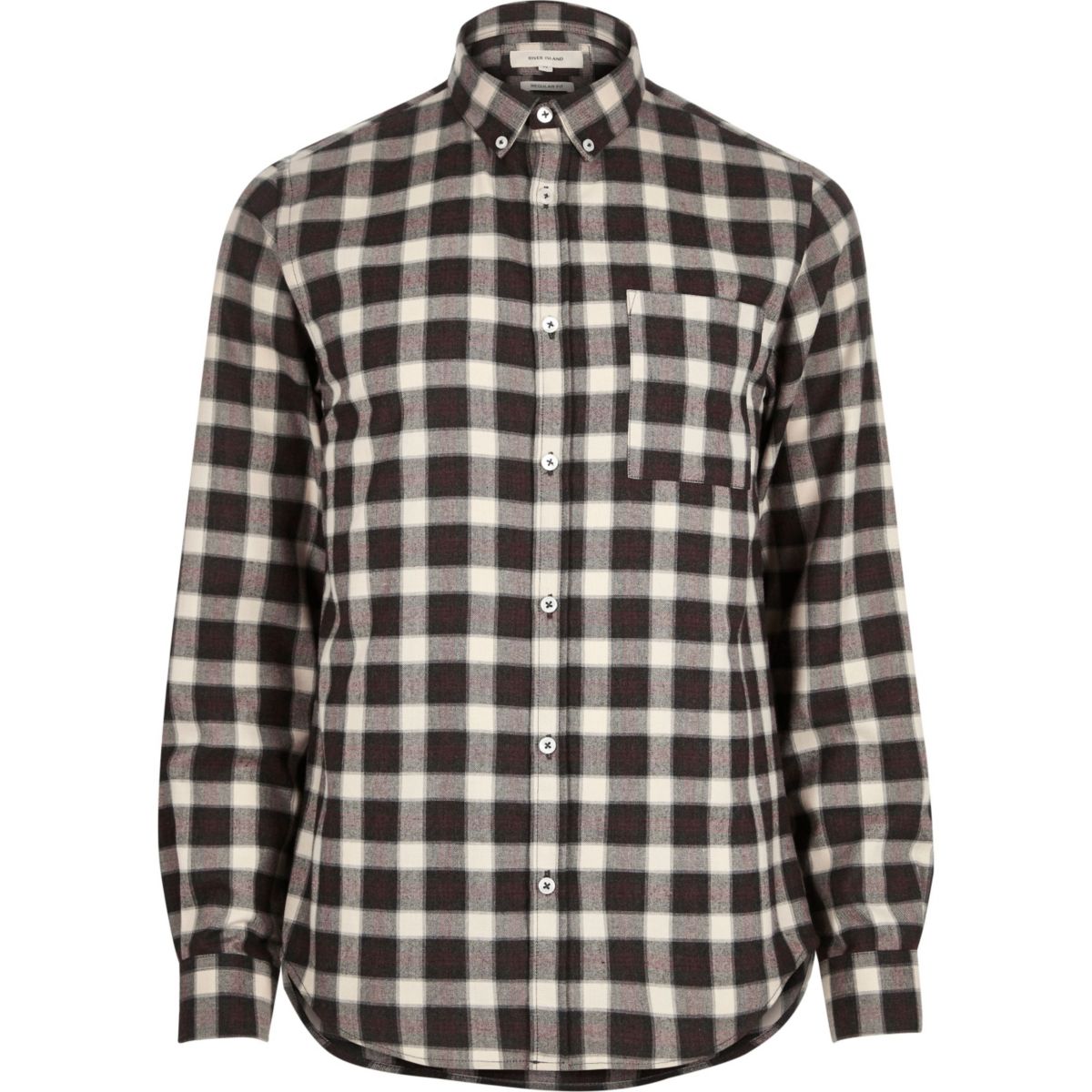 Brown check soft flannel shirt - Shirts - Sale - men