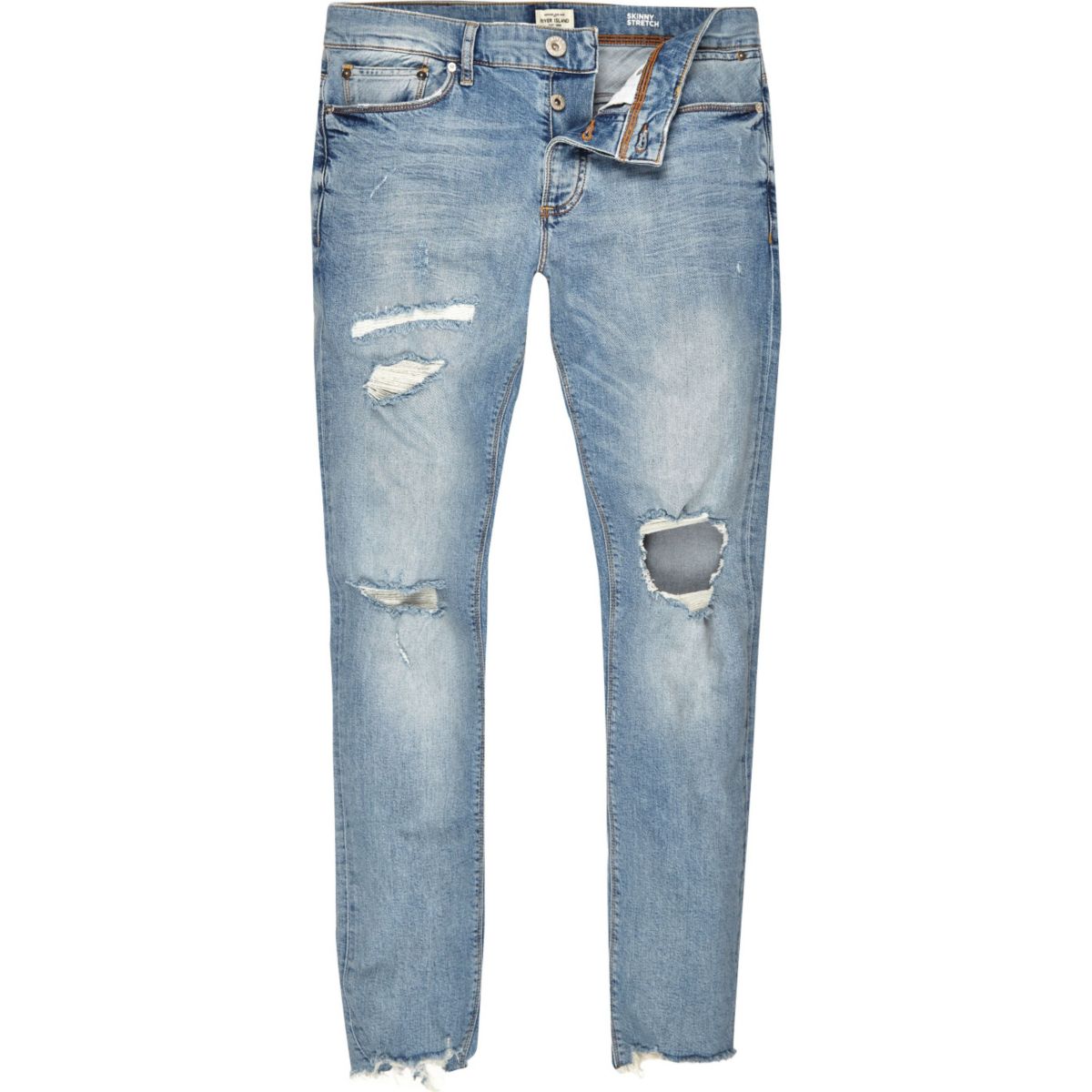 Light blue wash ripped Sid skinny jeans - Jeans - Sale - men