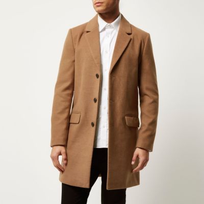 Tan smart overcoat - coats - coats / jackets - men