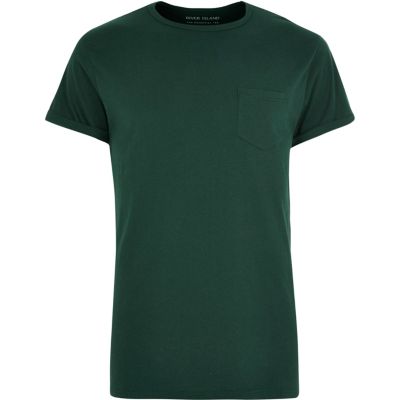 dark green shirt plain