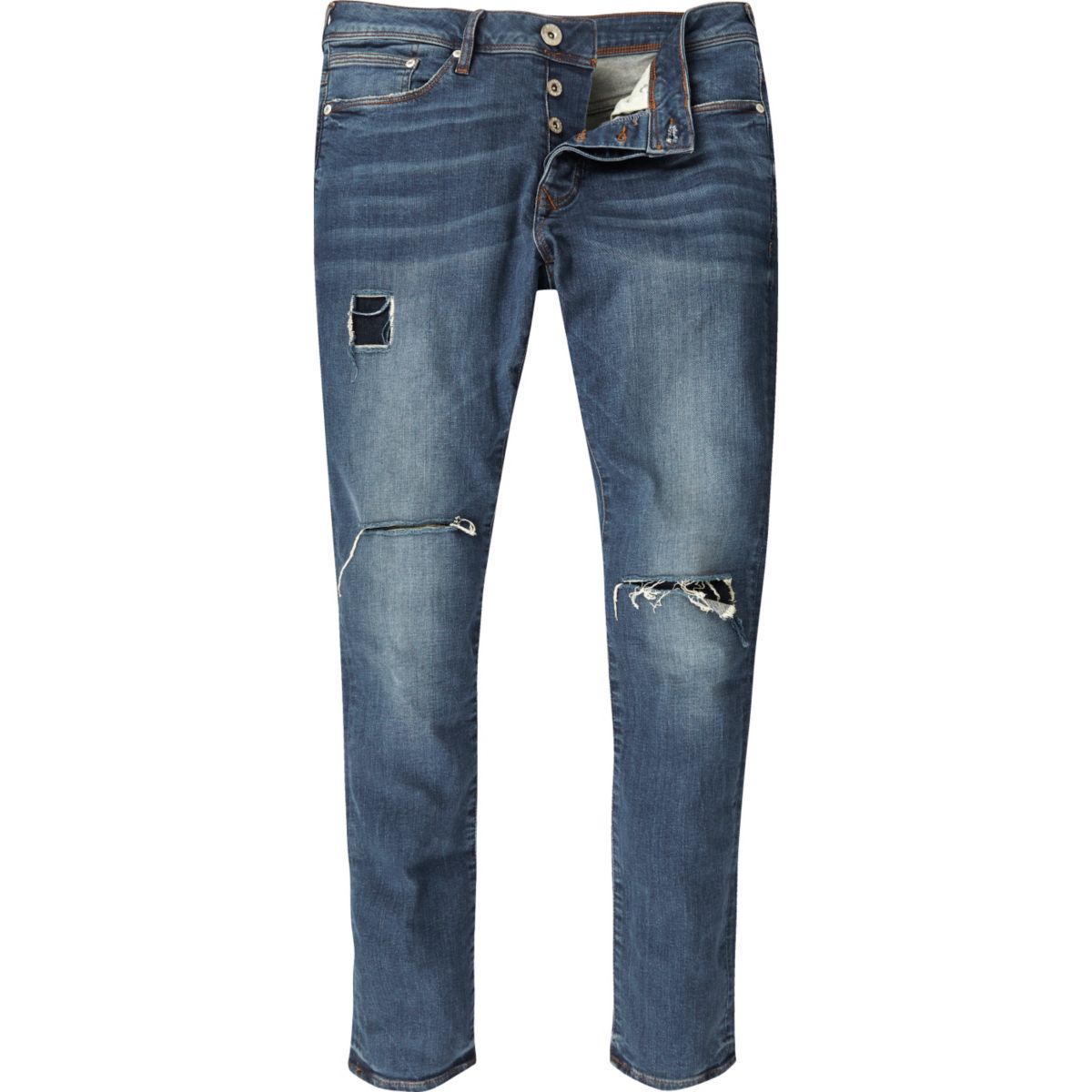 Mid wash ripped Danny super skinny jeans - Jeans - Sale - men