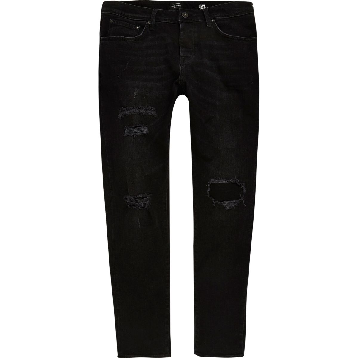Black ripped Jimmy slim tapered jeans - Jeans - Sale - men