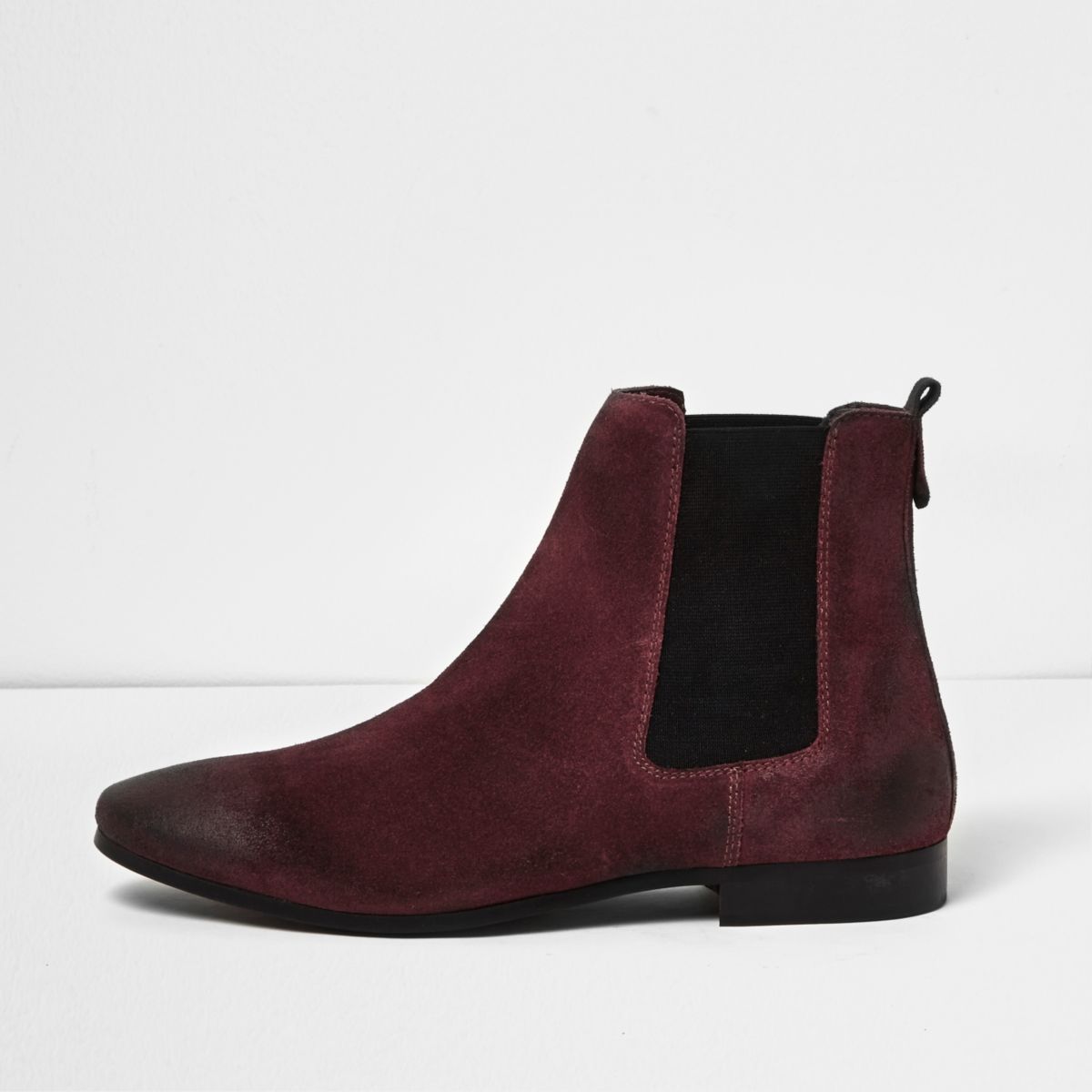 Burgundy suede tall Chelsea boots - Boots - Shoes & Boots - men
