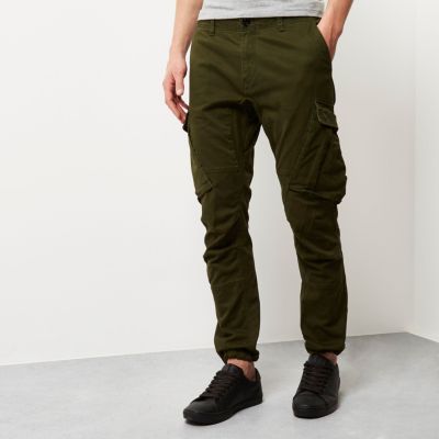 olive green cargo pants men's slim fit