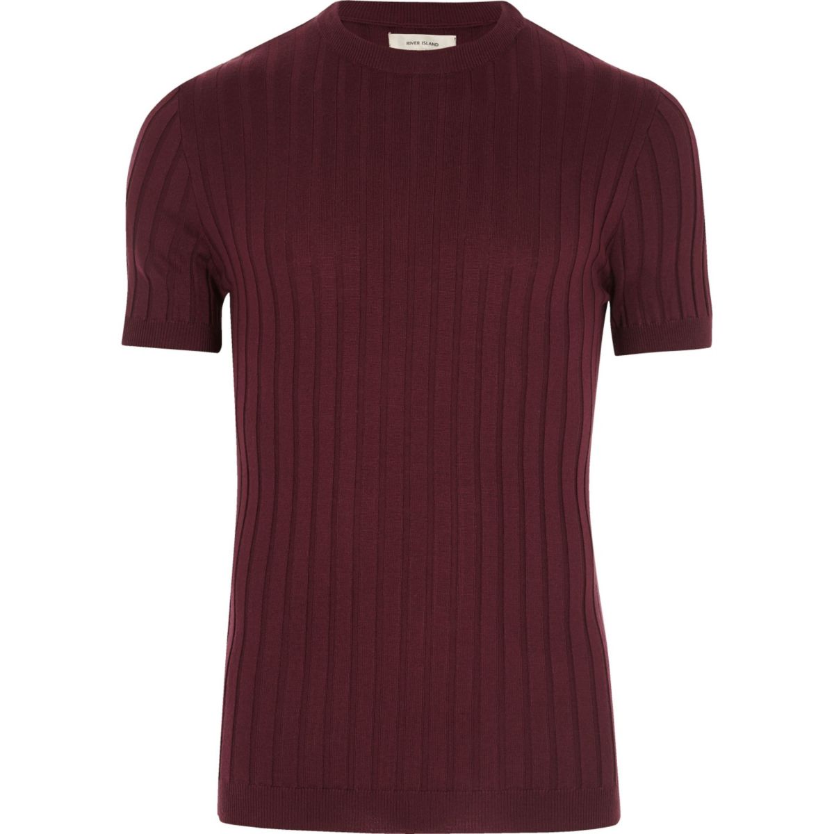 Dark purple chunky ribbed muscle fit T-shirt - T-Shirts & Vests - Sale ...