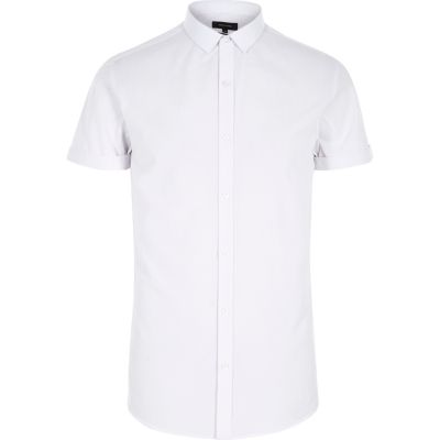  White  short sleeve slim fit shirt  Holiday Shop Sale  men